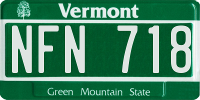 VT license plate NFN718