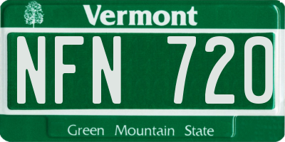 VT license plate NFN720