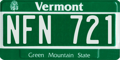 VT license plate NFN721