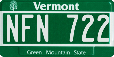 VT license plate NFN722