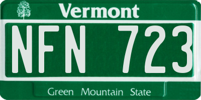 VT license plate NFN723