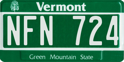 VT license plate NFN724