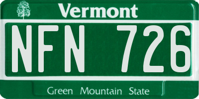 VT license plate NFN726