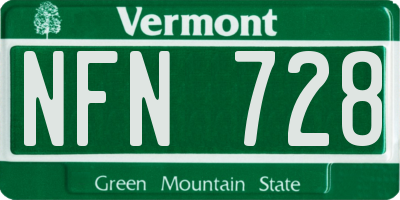 VT license plate NFN728