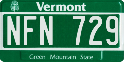VT license plate NFN729