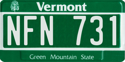 VT license plate NFN731