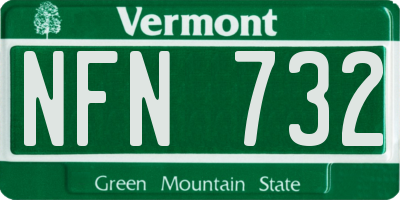 VT license plate NFN732