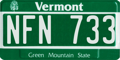 VT license plate NFN733
