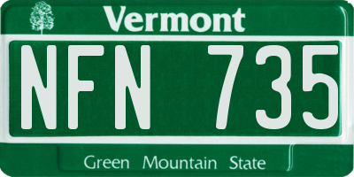 VT license plate NFN735