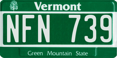VT license plate NFN739