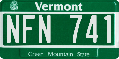 VT license plate NFN741