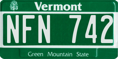 VT license plate NFN742