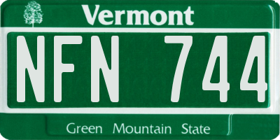 VT license plate NFN744