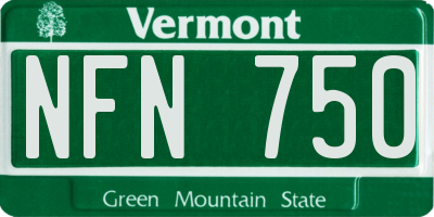 VT license plate NFN750