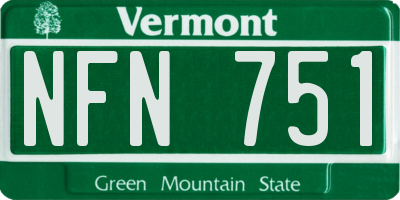 VT license plate NFN751