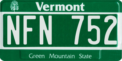 VT license plate NFN752