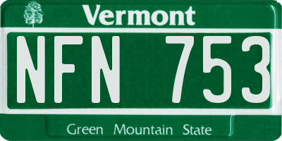 VT license plate NFN753