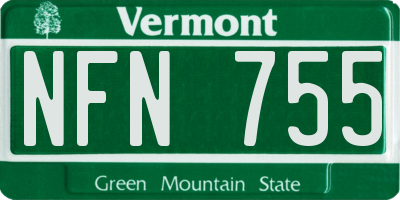 VT license plate NFN755
