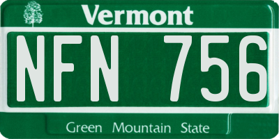 VT license plate NFN756