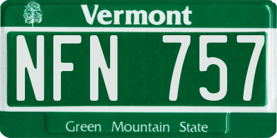 VT license plate NFN757