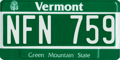 VT license plate NFN759
