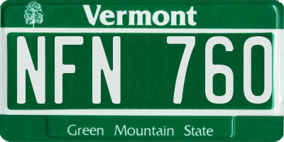 VT license plate NFN760
