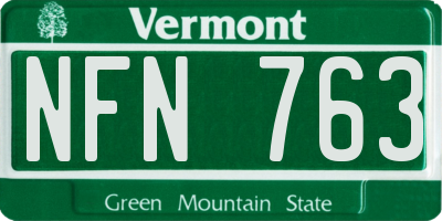 VT license plate NFN763