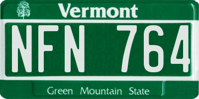 VT license plate NFN764