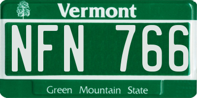 VT license plate NFN766