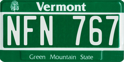 VT license plate NFN767