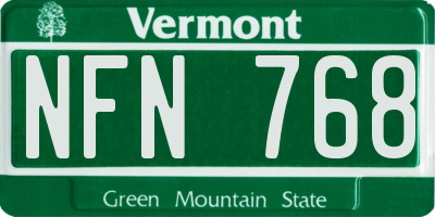 VT license plate NFN768