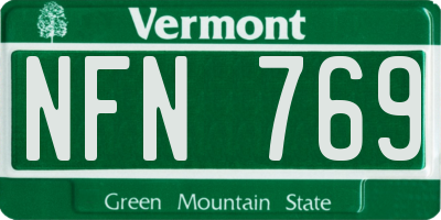 VT license plate NFN769