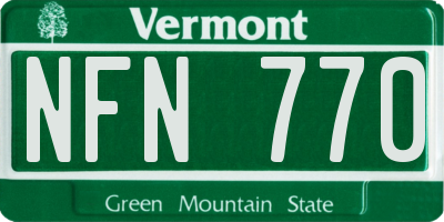 VT license plate NFN770