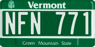 VT license plate NFN771