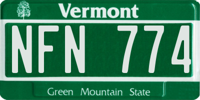 VT license plate NFN774