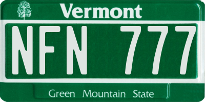 VT license plate NFN777