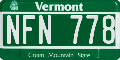 VT license plate NFN778