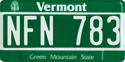 VT license plate NFN783