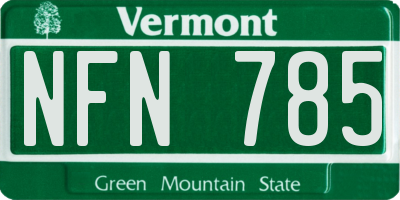 VT license plate NFN785