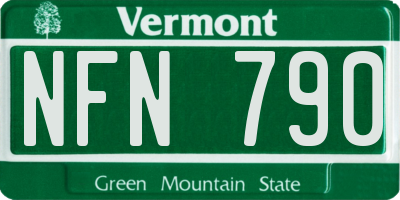 VT license plate NFN790