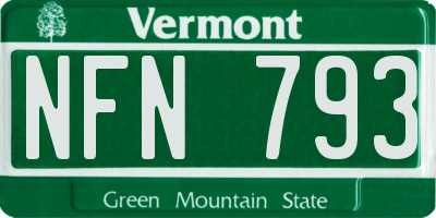 VT license plate NFN793