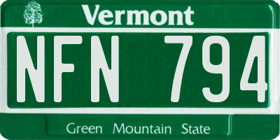 VT license plate NFN794