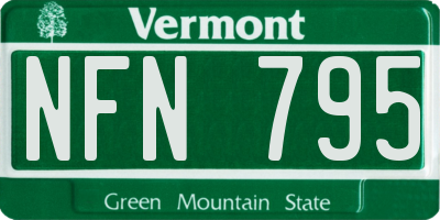 VT license plate NFN795