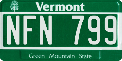 VT license plate NFN799