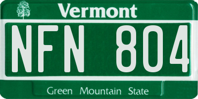 VT license plate NFN804