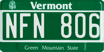 VT license plate NFN806