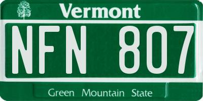 VT license plate NFN807