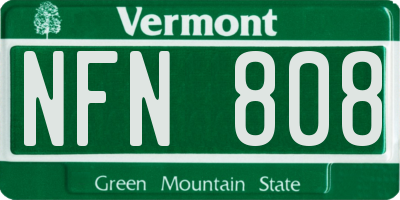 VT license plate NFN808