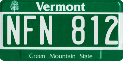 VT license plate NFN812