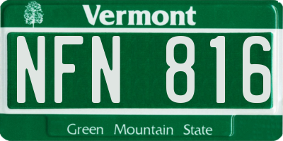 VT license plate NFN816